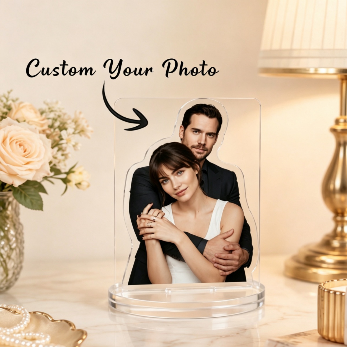 Photo Acrylic Block - カスタムアクリルキャラクターポートレートデコレーション – 写真アクリルオーナメント、結婚記念品、パーソナライズカスタマイズ。