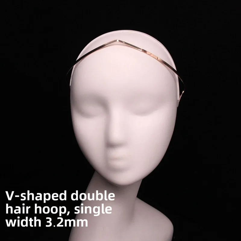 Metal Photo Panel - DIYエルフティアラやバレエヘッドピース用のメタルクラウンベースフレーム、コスプレ、結婚式、舞台用のダブルV字型サークレット