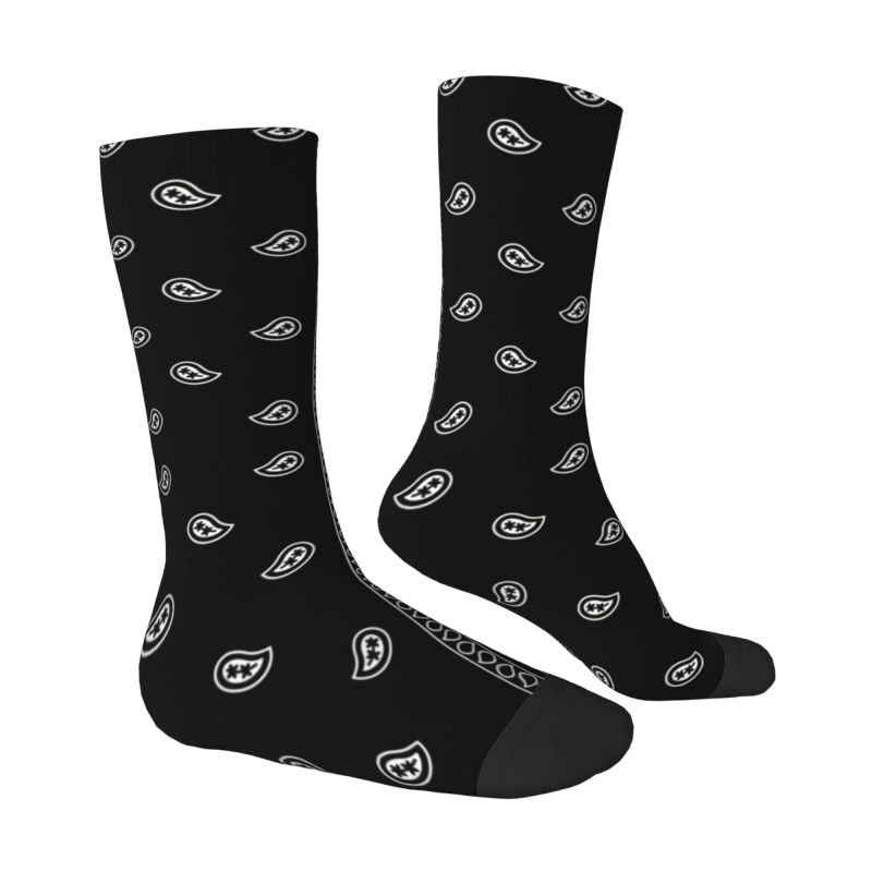 男性と女性のための伸縮性のあるクルーソックス,バンダナスタイ - Bandana Blank White のレビューと価格