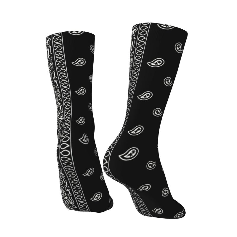 男性と女性のための伸縮性のあるクルーソックス,バンダナスタイ - Bandana Blank White のレビューと価格